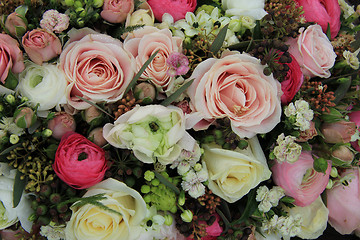 Image showing Pink and white bridal arrangement