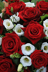 Image showing White and red wedding arrangement