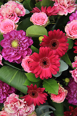 Image showing Pink and purple wedding decorations