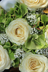 Image showing Hydrangea and roses bridal bouquet