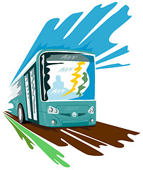 Image showing Coach bus speeding