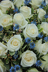 Image showing blue and white wedding flowers