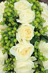 Image showing Wedding flowers: roses and green