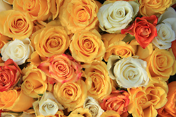 Image showing yellow and white rose wedding arrangement