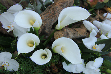 Image showing Calla lilies in wedding arrangement