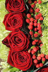 Image showing Red rose wedding arrangement