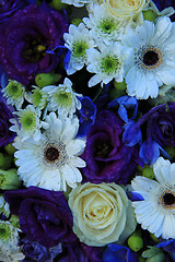 Image showing Bridal arrangement in blue and white