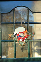 Image showing Christmas decoration on front door