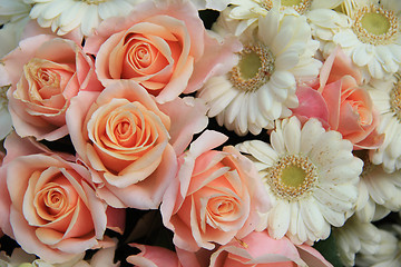 Image showing Roses and gerberas wedding flowers