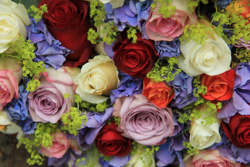 Image showing Roses and hydrangea wedding arrangement