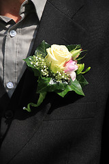 Image showing Groom wearing boutonniere