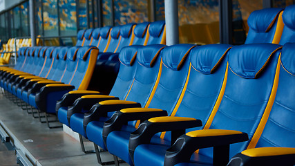 Image showing blue chair on sport stadium