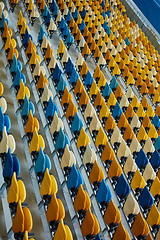 Image showing blue chair on sport stadium