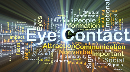 Image showing Eye contact background concept glowing