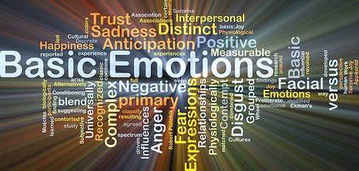 Image showing Basic emotions background concept glowing