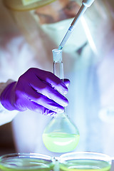 Image showing Working in laboratory with high degree of protection.