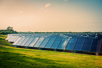 Image showing Solar park on a green field