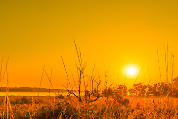 Image showing Sunrise in a countryside scenery