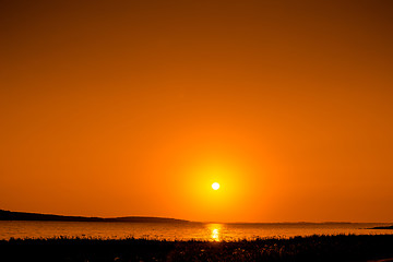 Image showing Beautiful sunrise over a lake