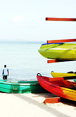 Image showing Sea kayaks