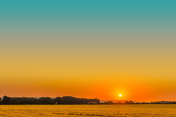 Image showing Sunrise landscape in a countryside