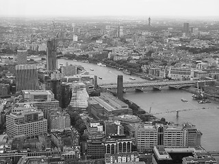 Image showing Black and white Aerial view of London