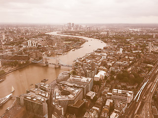 Image showing Retro looking Aerial view of London