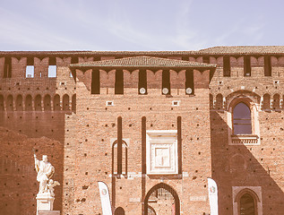 Image showing Retro looking Castello Sforzesco Milan