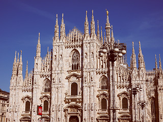 Image showing Retro look Milan Cathedral