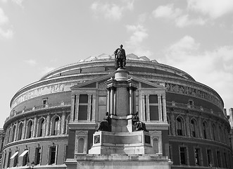 Image showing Black and white Royal Albert Hall in London