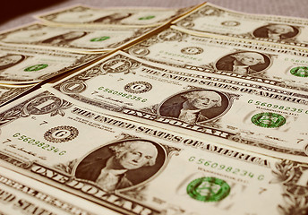 Image showing Retro look Dollar notes 1 Dollar