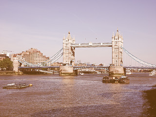 Image showing Retro looking Tower Bridge in London