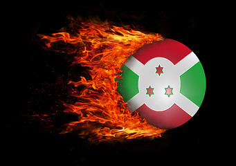 Image showing Flag with a trail of fire - Burundi