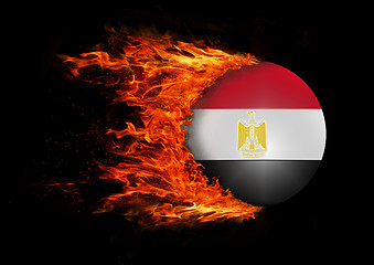 Image showing Flag with a trail of fire - Egypt