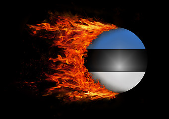 Image showing Flag with a trail of fire - Estonia