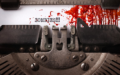 Image showing Bloody note - Vintage inscription made by old typewriter