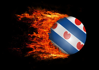 Image showing Flag with a trail of fire - Friesland