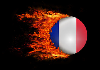 Image showing Flag with a trail of fire - France