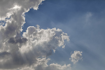 Image showing Sun rays through a cloud