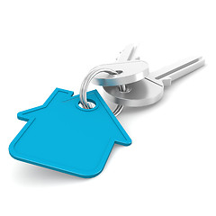 Image showing Blue house key