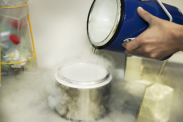 Image showing person with liquid nitrogen