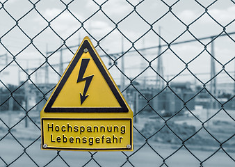 Image showing high voltage warning sign