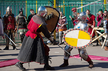 Image showing Knights clash