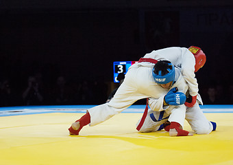 Image showing Tursunov S. (Red) and Sagyn K. (Blue) fight