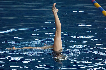 Image showing Legs of synchronous swimer