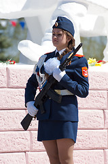 Image showing Guard of honour. Girl