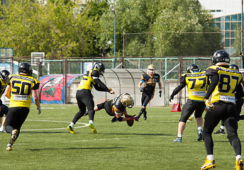 Image showing V. Shtanko (12) fall down getting ball