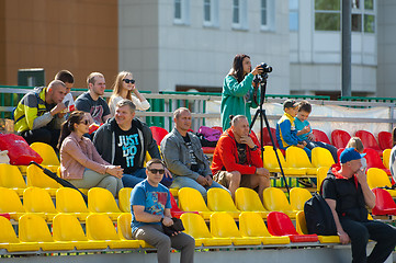 Image showing Fan having fun