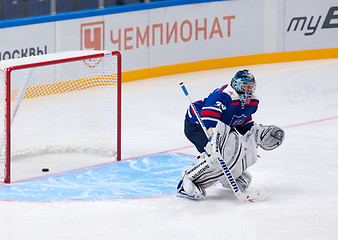 Image showing Maxim Sokolov (39), goaltender of SKA Legend team