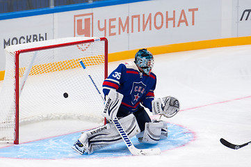 Image showing M. Sokolov on a gate